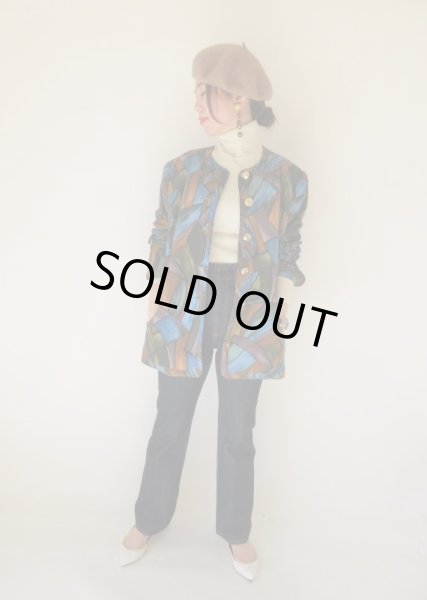 画像2: 英字ロゴボタンの大人カラーリングアウター (2)