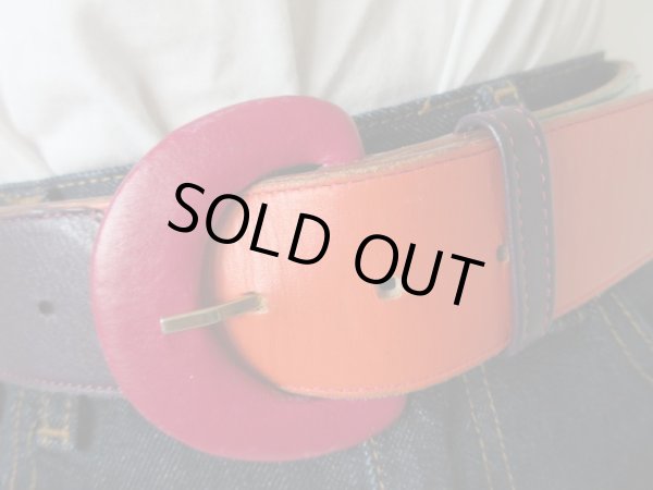 画像6: マルチカラーのレザーベルト (6)