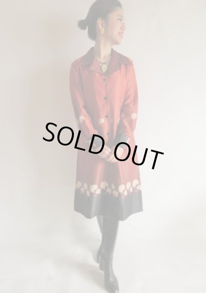 画像2: アジサイとストライプ柄のワンピース (2)