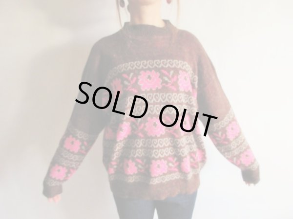 画像3: チャーミングフラワーデザインニット (3)