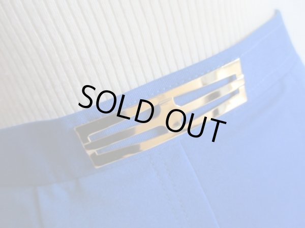 画像8: Dead stock*ロイヤルブルーのワンカラースカートｗ75 (8)