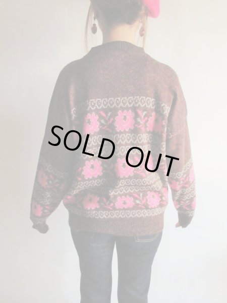 画像5: チャーミングフラワーデザインニット (5)