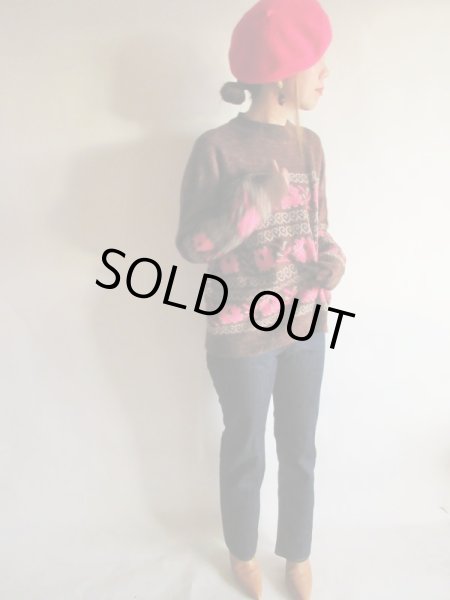 画像2: チャーミングフラワーデザインニット (2)