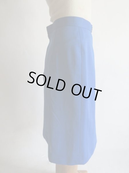 画像5: Dead stock*ロイヤルブルーのワンカラースカートｗ75 (5)