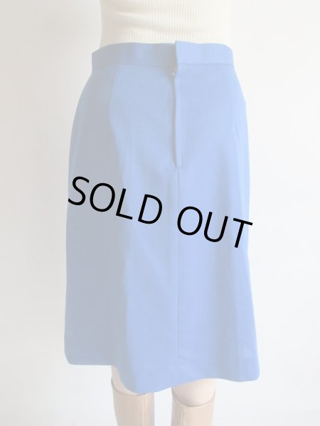 画像7: Dead stock*ロイヤルブルーのワンカラースカートｗ75 (7)