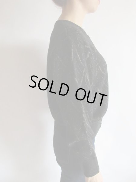 画像3: 煌めきラメ糸の黒カーディガン (3)