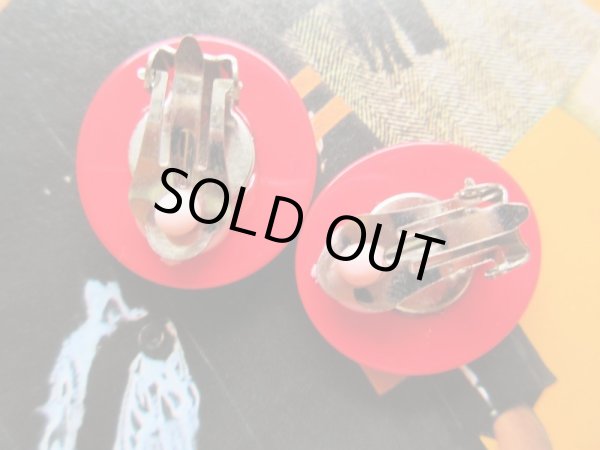 画像4: Dead stock*赤白カットデザインイヤリング (4)