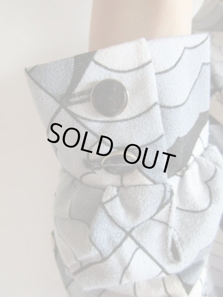 画像8: レトロ柄×ブラック無地の長袖ワンピ (8)