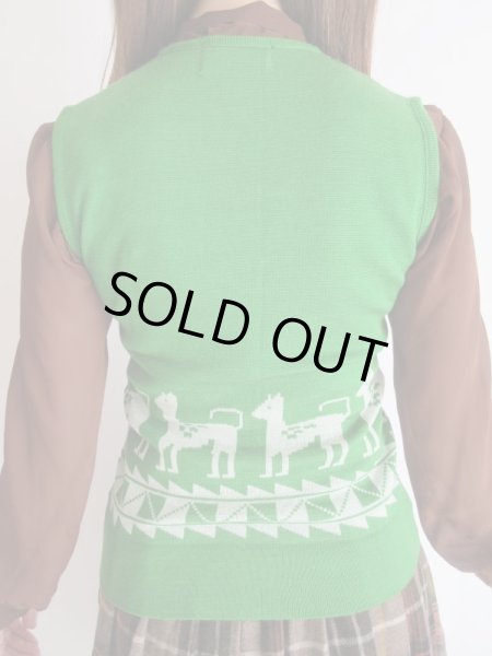 画像5: 動物モチーフデザインのレトロベスト (5)