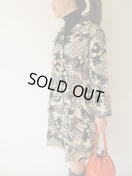 画像2: Dead stock*モノトーンサイケ柄のワンピース (2)