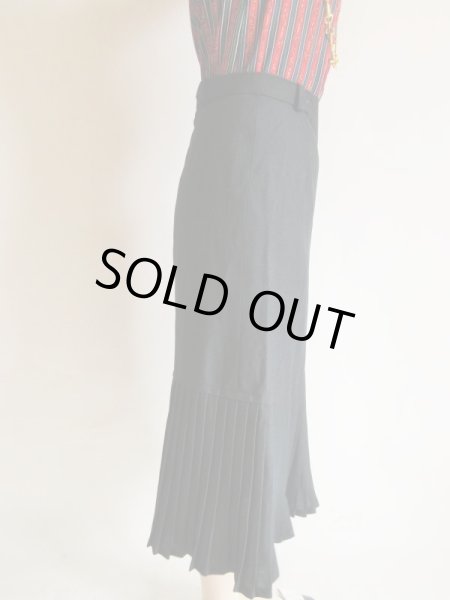 画像5: 海外ヴィンテージ*裾プリーツの美シルエットスカート（ベルト付き） (5)