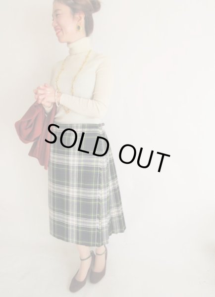 画像2: 海外vintage*チェック柄ラップスカート (2)