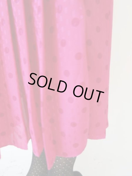 画像7: ヴィヴィッドピンクの水玉スカート (7)