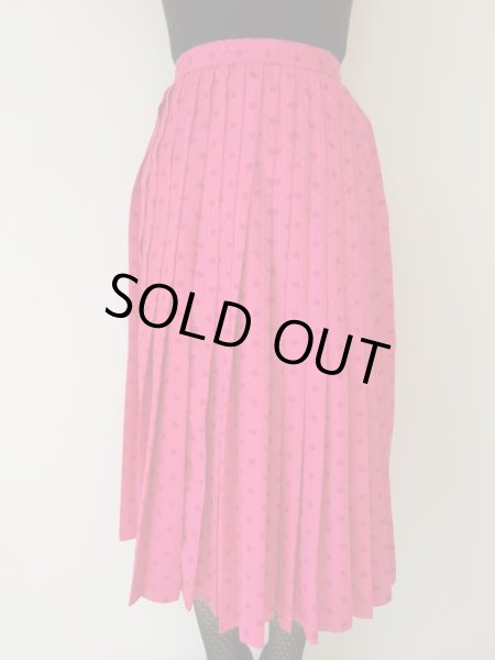 画像3: ヴィヴィッドピンクの水玉スカート (3)