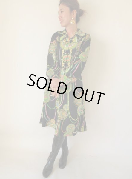 画像2: 1点モノ*カラフルサイケなワンピース (2)