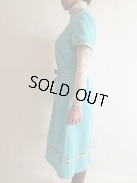 画像4: 海外ヴィンテージ*ジャージ素材のレトロシルエットワンピース (4)