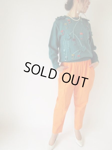 画像2: ビタミンオレンジのテーパードパンツ(ウエストゴム) (2)