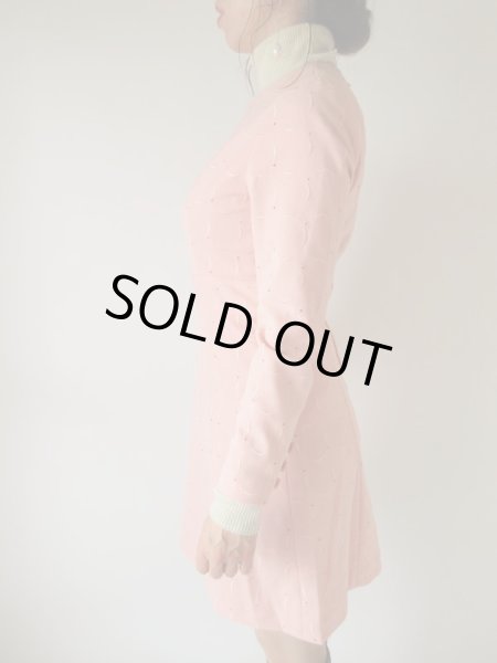 画像4: Dead stock*刺繍生地の桜色ワンピース (4)