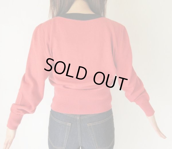 画像4: ネイビー切り替えのバイカラーニット (4)