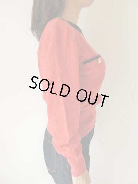 画像3: ネイビー切り替えのバイカラーニット (3)