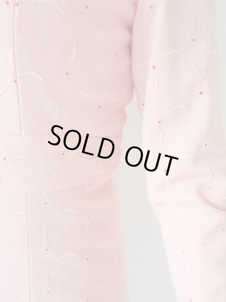 画像7: Dead stock*刺繍生地の桜色ワンピース (7)