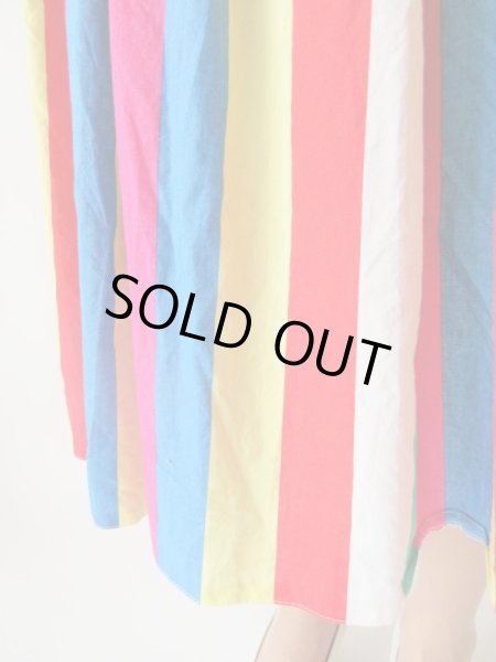 画像7: カラフルストライプの海外vintageスカート (7)