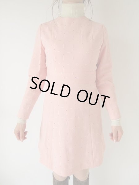 画像3: Dead stock*刺繍生地の桜色ワンピース (3)