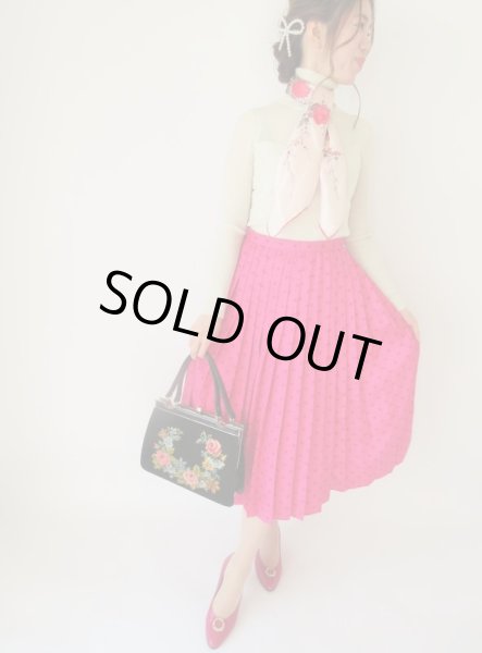 画像2: Dead stock*優しい桜色の花柄スカーフ (2)