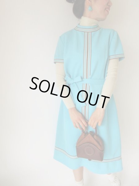 画像2: 海外ヴィンテージ*ジャージ素材のレトロシルエットワンピース (2)