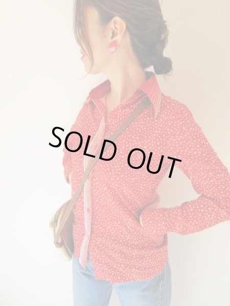 画像5: Dead stock*赤白カットデザインイヤリング (5)