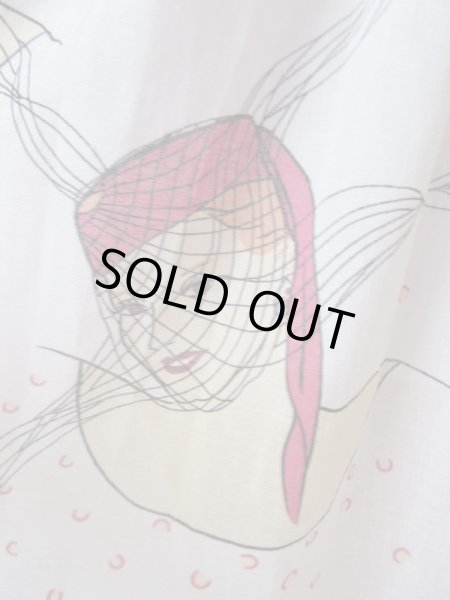 画像7: オシャレなレディー柄のウエストゴムスカート (7)