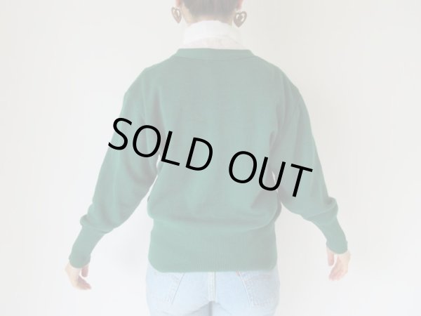 画像5: グリーンのワンカラーカーディガン (5)