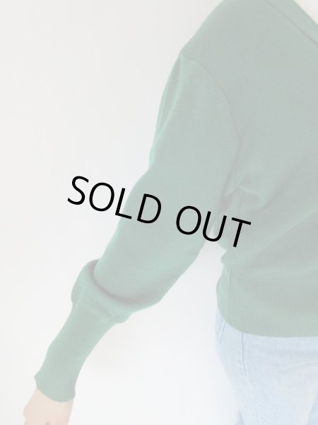 画像7: グリーンのワンカラーカーディガン (7)