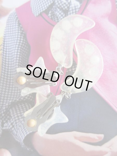 画像5: Dead stock*月と星が寄り添うイヤリング (5)