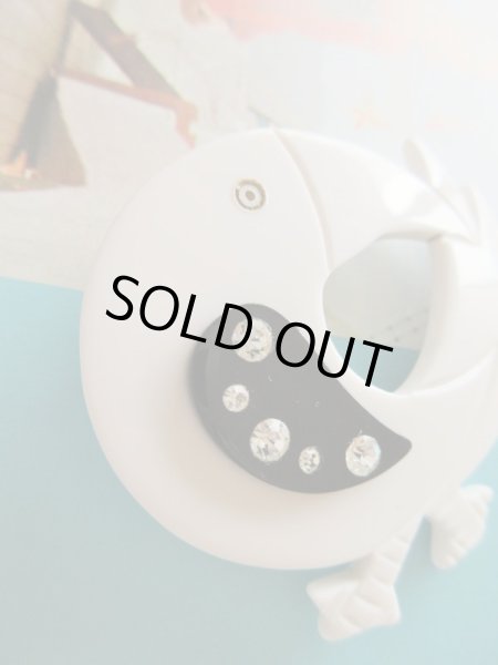 画像2: ラインストーン付き*鳥さんブローチ (2)