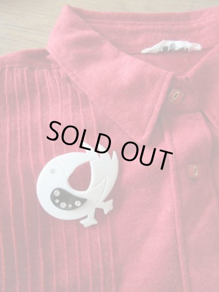 画像5: ラインストーン付き*鳥さんブローチ (5)