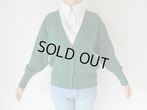画像3: グリーンのワンカラーカーディガン (3)