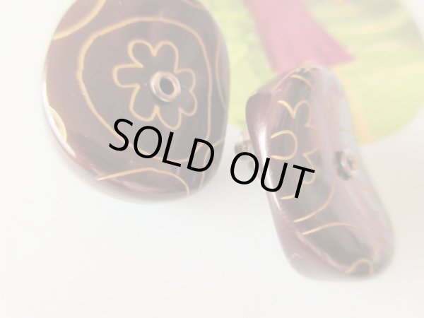 画像4: カットデザインのお絵かきフラワーイヤリング (4)