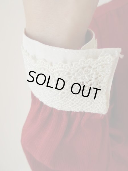 画像8: ライオンボタンの白レース切り替えワンピース (8)