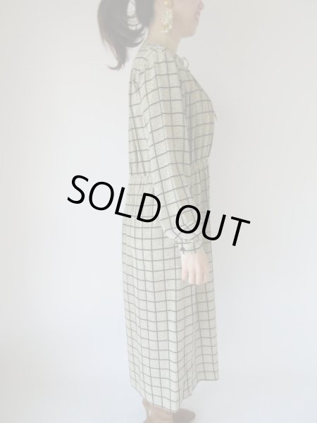 画像4: 大人レトロな格子柄ワンピース (4)