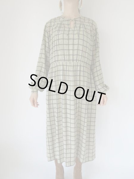 画像3: 大人レトロな格子柄ワンピース (3)