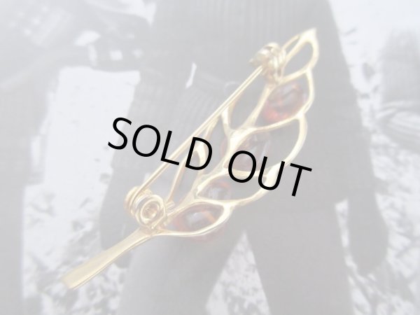 画像4: ガラス装飾のリーフブローチ (4)