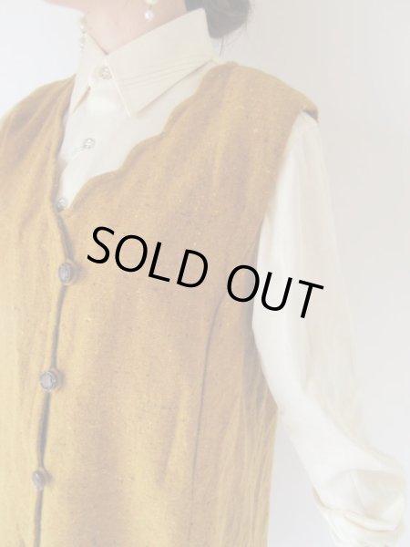 画像6: お仕立て品の1点モノ*マスタードカラーワンピース【ゆったりサイズ】 (6)