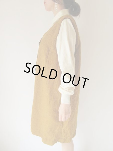 画像3: お仕立て品の1点モノ*マスタードカラーワンピース【ゆったりサイズ】 (3)