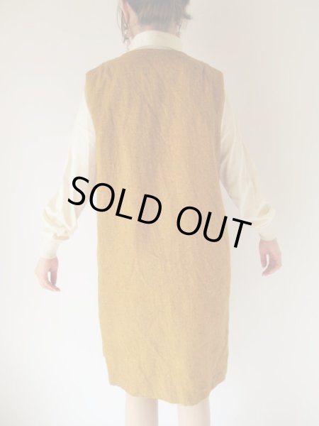 画像4: お仕立て品の1点モノ*マスタードカラーワンピース【ゆったりサイズ】 (4)