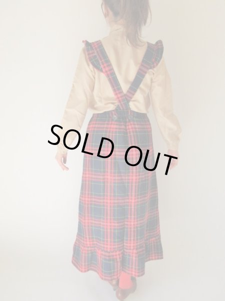 画像5: レトロチェックのエプロンワンピース (5)