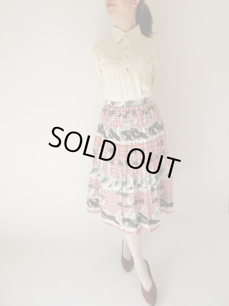 画像4: 【総入れ替え対象外商品】カモ柄プリーツスカート (4)