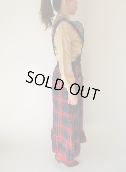 画像4: レトロチェックのエプロンワンピース (4)