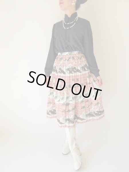 画像3: 【総入れ替え対象外商品】カモ柄プリーツスカート (3)