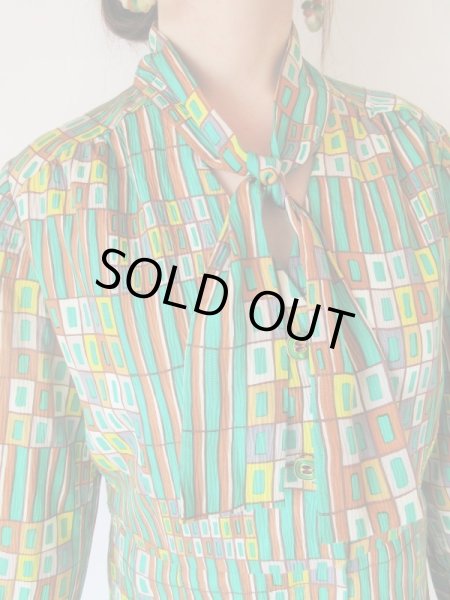 画像6: 【総入れ替え対象外商品】お仕立て品の１点モノ*リボンタイワンピース (6)